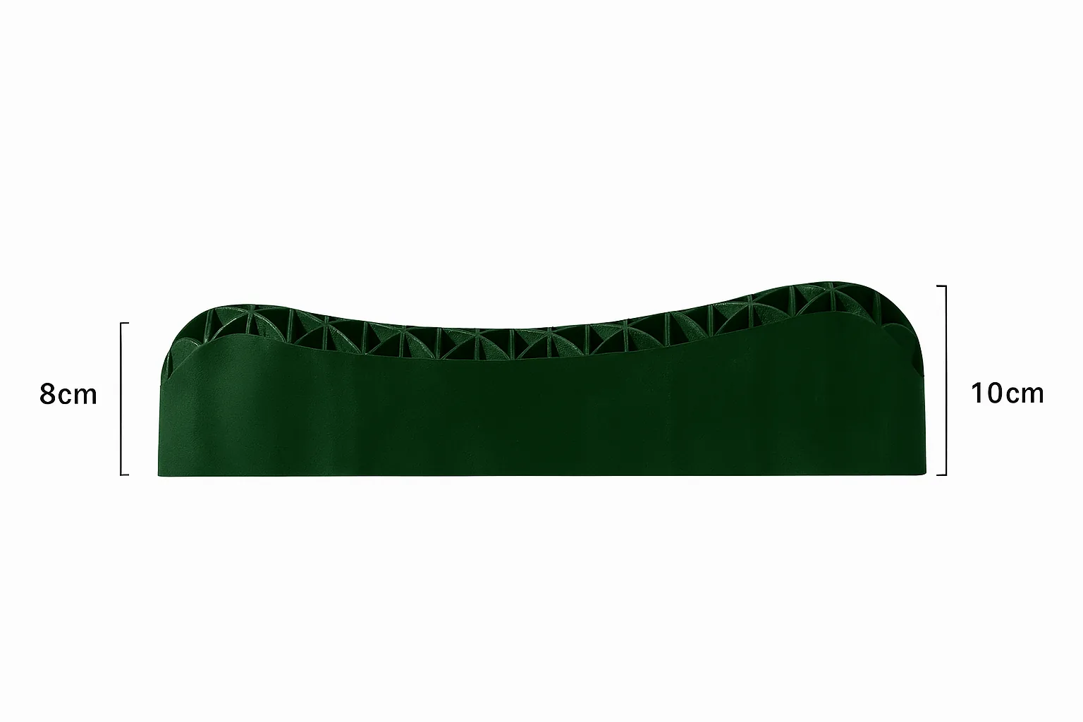 Side view of the Onyx pillow showing the lower 8cm support zone and upper 10cm support zone